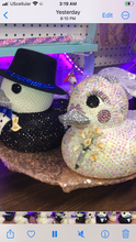 Load image into Gallery viewer, Bride and Groom Large blinged Ducks
