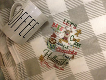 Load image into Gallery viewer, Christmas Movie Watching throw Blanket Buffalo Plaid, Cheetah Leopard or Gray plaid