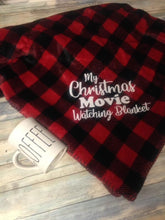 Load image into Gallery viewer, Christmas Movie Watching throw Blanket Buffalo Plaid, Cheetah Leopard or Gray plaid