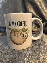 Load image into Gallery viewer, Before Coffee After Coffee Sloth mug
