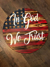 Load image into Gallery viewer, Circle Round Flag Distressed signs Personalized 24"