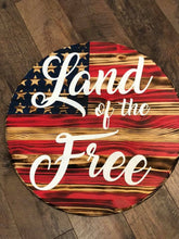 Load image into Gallery viewer, Circle Round Flag Distressed signs Personalized 24"