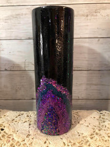 30 ounce Black and Purple GEODE Finished Designer Tumbler   Ready to ship. 010