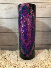 Load image into Gallery viewer, 30 ounce Black and Purple GEODE Finished Designer Tumbler Ready to ship. 010