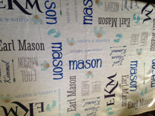 Load image into Gallery viewer, Fleece Personalized Baby Blanket with name and monogram initials