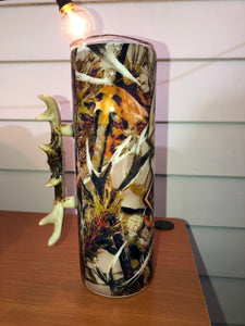 Deer Camo handled Finished Designer Tumbler Ready to ship!  30 ounce tumbler