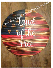 Load image into Gallery viewer, Circle Round Flag Distressed signs Personalized 24"