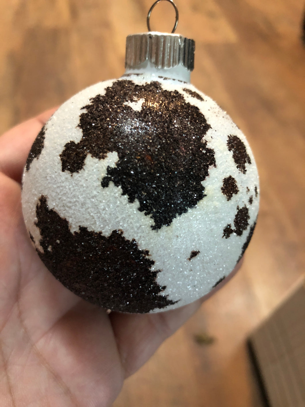 Cowhide Christmas Bulbs 2 5/8