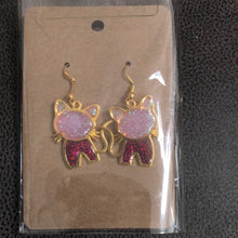 Load image into Gallery viewer, Cat kitty dangle earrings
