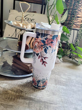 Load image into Gallery viewer, 40 ounce handled Tumbler like Stanley  Beautiful Floral print!
