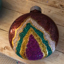 Load image into Gallery viewer, Geode Glass Christmas Ornament 4”  hand painted
