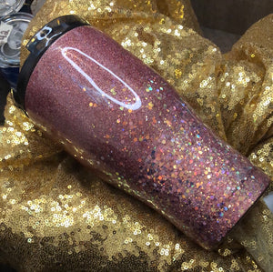 30 ounce painted tumbler S54  Rose gold glitter