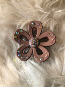 Flower hair clip with rhinestones