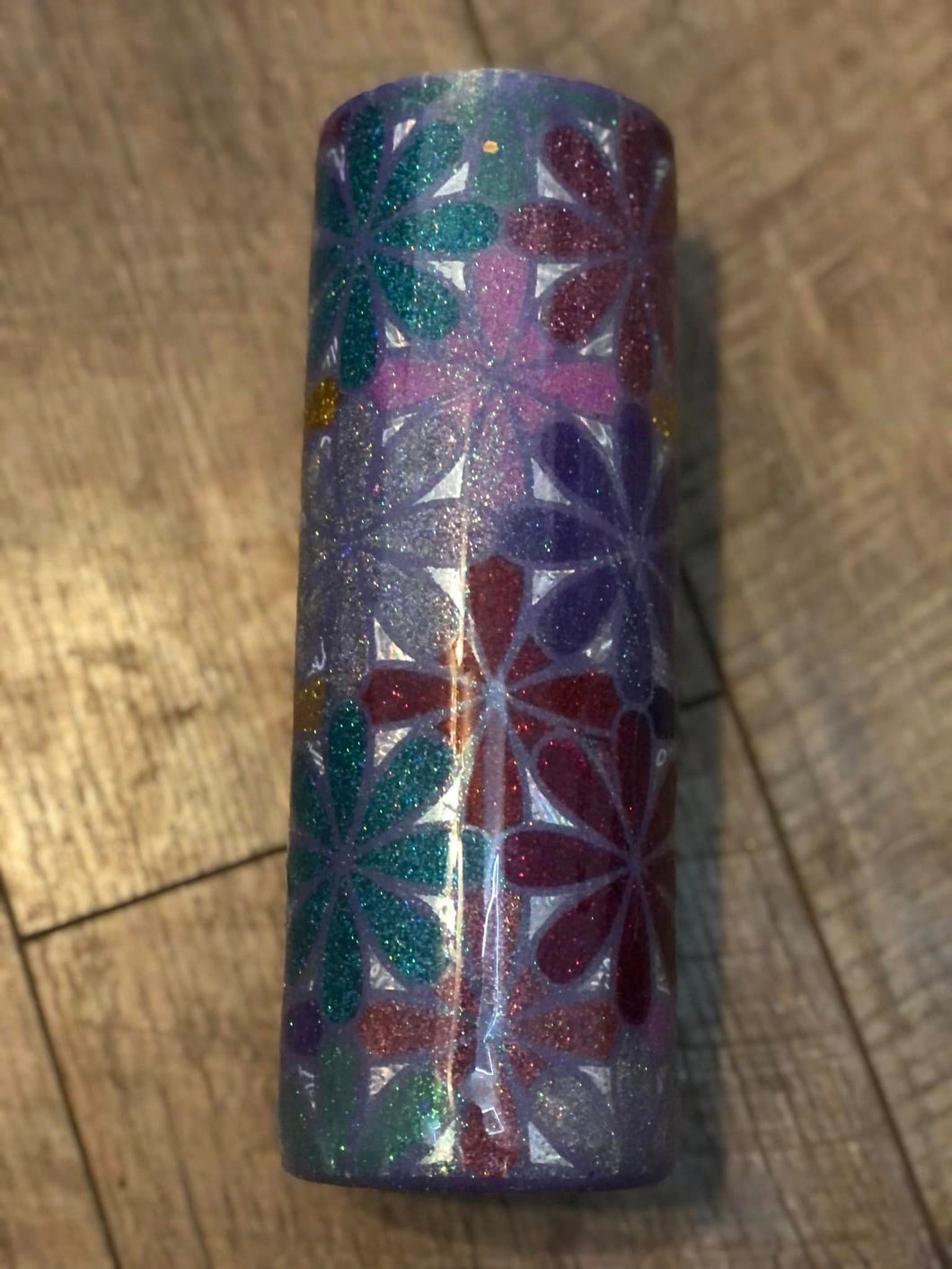 Flower Power 20 ounce Finished Designer Tumbler   Ready to ship!