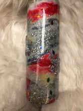 Load image into Gallery viewer, 3 D snowflakes Christmas Finished30 ounce Designer Tumbler  Ready to ship!
