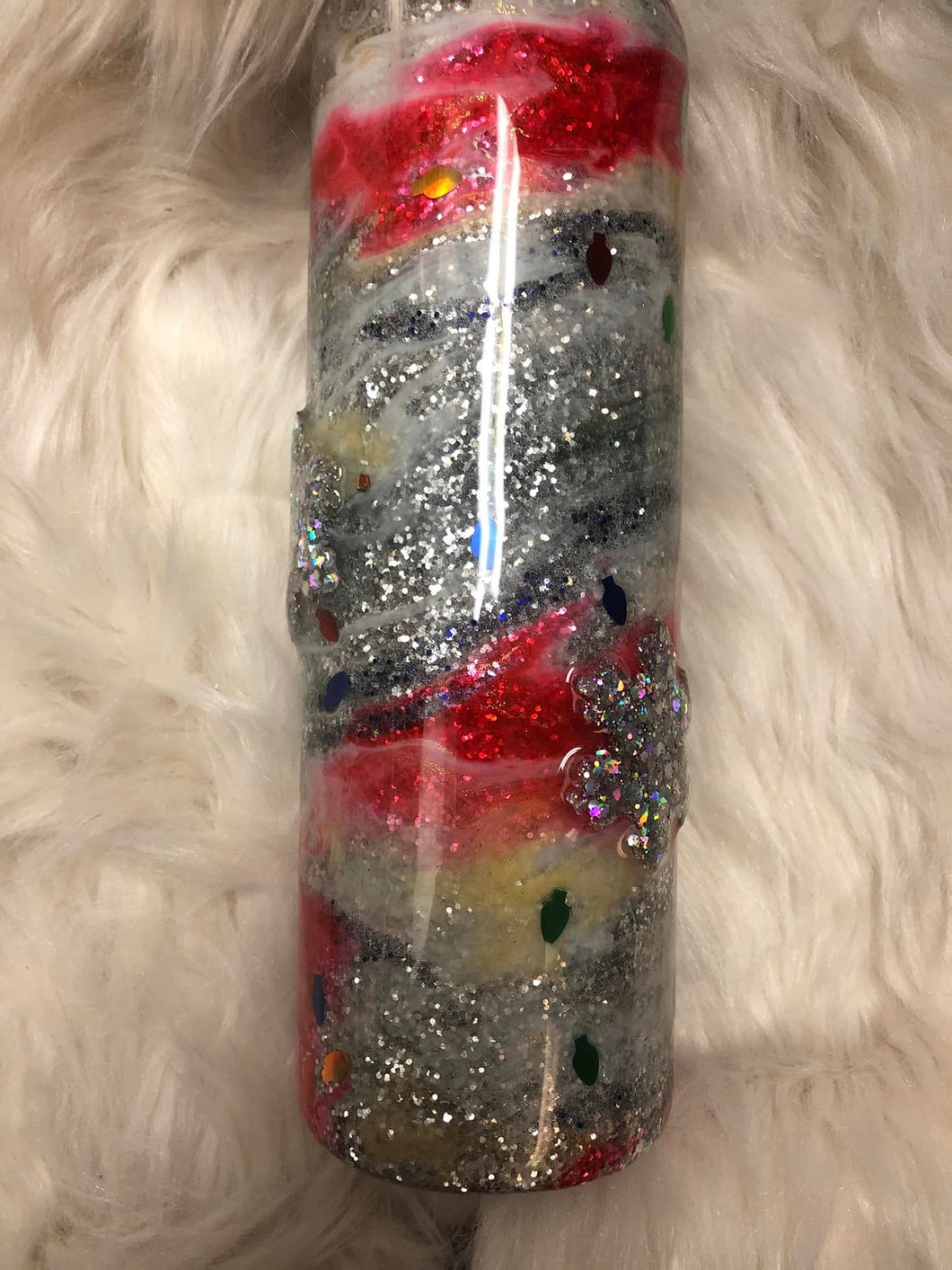3 D snowflakes Christmas Finished30 ounce Designer Tumbler  Ready to ship!