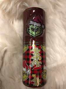 Green Man 3 D Christmas Finished  Designer Tumbler  Ready to ship!