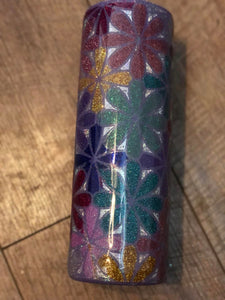 Flower Power 20 ounce Finished Designer Tumbler   Ready to ship!