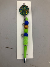 Load image into Gallery viewer, Beaded Rhinestone Badge Reel with Pen or Stylus added
