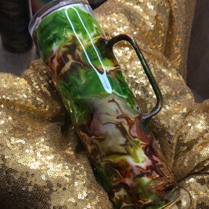 30 ounce painted tumbler with handle S37 Camouflage