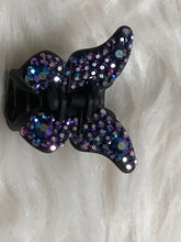 Load image into Gallery viewer, Bling rhinestone Hair Butterfly Black/ Purple iridescent
