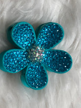 Load image into Gallery viewer, Bling rhinestone Hair Flower Turquoise
