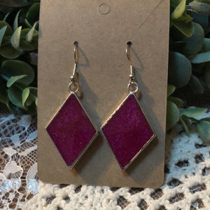 Shimmer pink dangle earrings