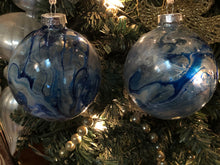 Load image into Gallery viewer, Set of 4 Glass Painted Christmas Ornaments Bulbs 2 5/8&quot;
