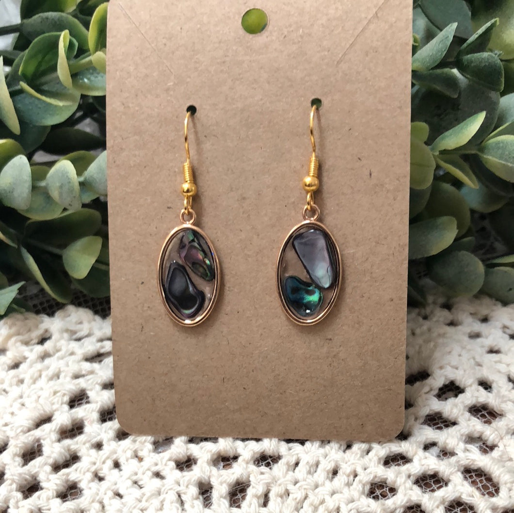 Abalone shells gold earrings