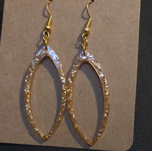 Sparkly gold  drop dangle earrings