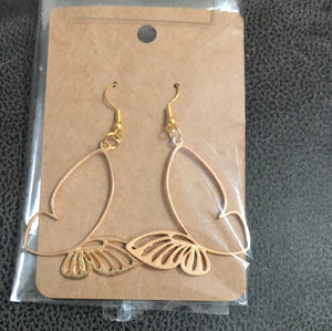 Gold butterfly dangle earrings