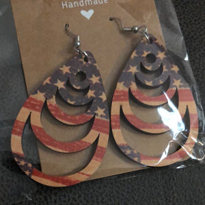 Flag Wooden earrings