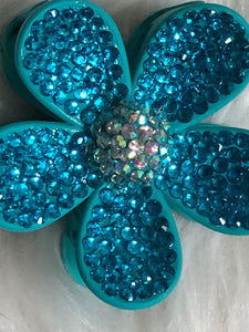 Bling rhinestone Hair Flower Turquoise