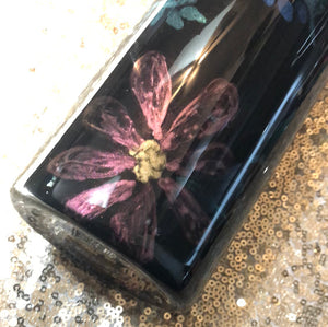Hand painted flowers Finished Designer Tumbler Ready to ship!  20 ounce tumbler