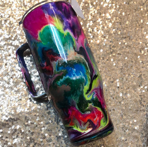 Swirl max Finished Designer Tumbler with handle #107  Ready to ship!