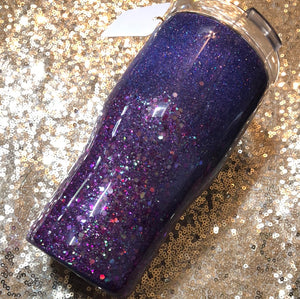 Purple glitter 20 ounce tumbler Finished Designer Tumbler  Ready to ship!