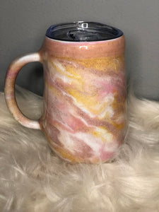 "Dreams of Rose Gold" Finished Designer Stainless Steel Coffee Mug #115  Ready to ship!