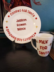 Santa plate and mug personalized