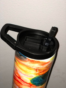 "Volcano" Finished Designer Tumbler #151  Ready to ship! 35 ounce Dual lid