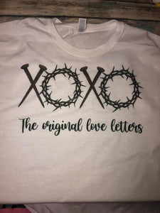 Original Love Letters Crown of Thorns and Nails  XOXO t-shirt
