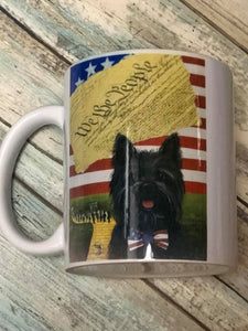 Toto with constitution Yellow Brick Road and American flag Mug