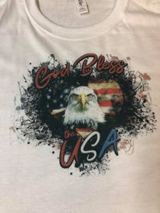 God Bless the USA Eagle Heart n Flag t-shirt