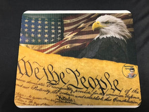 Eagle and American Flag with Constitution Mouse Pad
