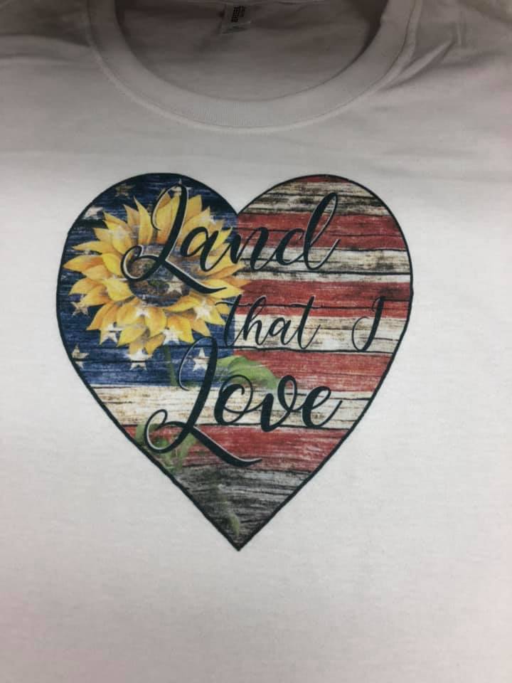 Land that I Love Heart with Sunflower t-shirt Toto's Army