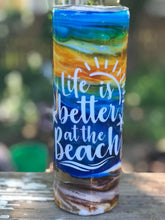 Load image into Gallery viewer, Life is Better at the Beach Beach scene Finished Designer Tumbler  Ready to ship!  20 ounce tumbler
