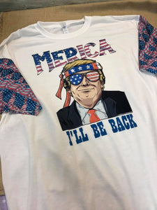 Trump I'll Be Back t-shirt American Flag Patriotic USA