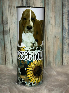 Basset Hound Mom or Dad tumbler  Any Breed can be used this is personalized