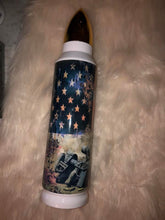 Load image into Gallery viewer, Deer and flags Bullet Tumbler 17 or 34 oz.  Vacuum Insulated stainless steel
