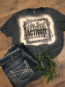 Bleached Holy Spirit Activate leopard T-shirt