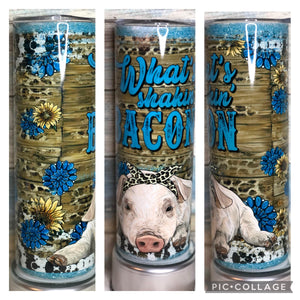 Pig Themed Tumbler 20 or 30 oz Don't Go Bacon My Heart or No Need to Repeat Yourself
